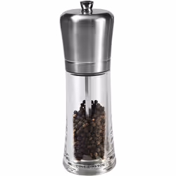 Cole & Mason Sandown Salt/Pepper Mill, Acrylic/Stainless Steel, Transparent/Silver, 28 x 28 x 18 cm