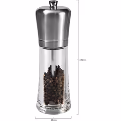 Cole & Mason Sandown Salt/Pepper Mill, Acrylic/Stainless Steel, Transparent/Silver, 28 x 28 x 18 cm