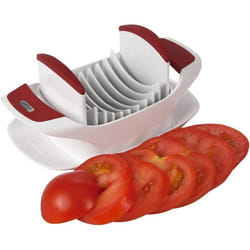 Zyliss, White and Red Tomato Slicer - 8 Sharp Serrated Blades - Dishwasher Safe