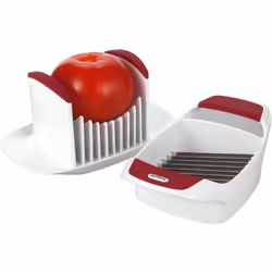Zyliss, White and Red Tomato Slicer - 8 Sharp Serrated Blades - Dishwasher Safe