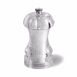 Cole & Mason Capstan 115, Pepper grinder, 115 ml, Transparent, Acrylic, Carbon steel, Pepper