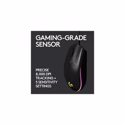 Logitech G203 LIGHTSYNC Gaming Mouse with Customizable RGB Lighting, 6 Programmable Buttons, Gaming Grade Sensor, 8K DPI Tracking, Lightweight - Black