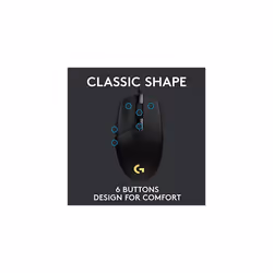 Logitech G203 LIGHTSYNC Gaming Mouse with Customizable RGB Lighting, 6 Programmable Buttons, Gaming Grade Sensor, 8K DPI Tracking, Lightweight - Black