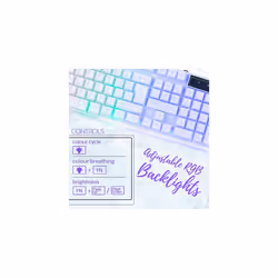 White Gaming Keyboard and Mouse and Gaming Headset & Mouse Pad, Wired LED RGB Backlight Bundle for PC Gamers Users - 4 in 1 White Edition Hornet