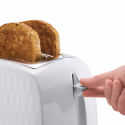 26060 2 Slice Toaster - Contemporary Honeycomb Design with Extra Wide Slots and High Lift Feature, White