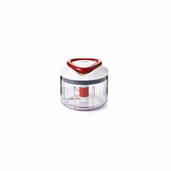 E910015 Easy Pull Food Processor, 75cl Capacity, Plastic/Stainless Steel, White/Red, Manual Handheld Food Chopper/Slicer/Blen ...