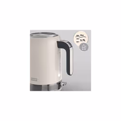High Gloss Electric Kettle | 1.7 Litre | 3kW Fast Boil | Cream, Plastic [VKT153]