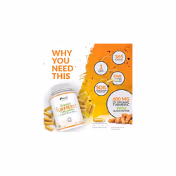 Turmeric Curcumin Organic High Strength 600mg, 365 Capsules with Organic Black Pepper | Suitable for Vegetarians & Vegans | Soil Association Certified