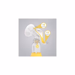 Harmony Manual Breast Pump - Compact Swiss design featuring PersonalFit Flex shields and Medela 2-Phase Expression technology