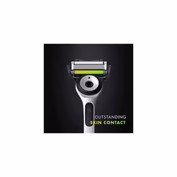 Labs Exfoliating Razor White Handle, 2 Blade Refills, Travel Case and Stand