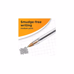 Cristal Original Smudge Free Ballpoint Pens, Ideal for School, Black, Medium Point (1.0mm), Pack of 50