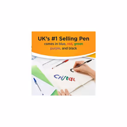 Cristal Original Smudge Free Ballpoint Pens, Ideal for School, Black, Medium Point (1.0mm), Pack of 50