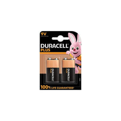 Plus 9V Batteries (2 Pack) - Alkaline - 100% Life Guaranteed - Reliability For Everyday Devices - 0% Plastic Packaging - 5 Year Storage - 6LR61 MN1604