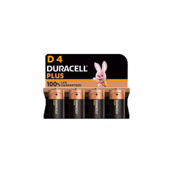 Plus D Batteries (4 Pack) - Alkaline 1.5V - 100% Life Guaranteed - Reliability For Everyday Devices - 0% Plastic Packaging -  ...