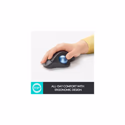 ERGO M575 Wireless Trackball Mouse - Easy thumb control, precision and smooth tracking, ergonomic comfort design, for Windows, PC and Mac with