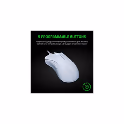 DeathAdder Essential (2021) - Wired Gaming Mouse (Optical Sensor, 6400 DPI, 5 Programmable Buttons, Ergonomic Form Factor) White