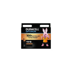 Optimum AAA Batteries (8 pack) - Alkaline 1.5V - Up To 100% Extra Life or Extra Power - Meets Demands Of Modern Devices - 100% Recyclable, 0% Plastic