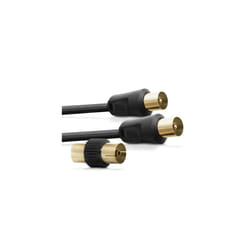 TV Aerial Cable 1m - Male To Male Gold Plated Coaxial Wire | Plug to Plug Shielded Connectors | Antenna AV Lead for Digital and Analogue Signals -