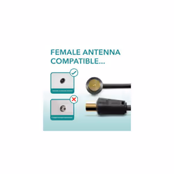 TV Aerial Cable 1m - Male To Male Gold Plated Coaxial Wire | Plug to Plug Shielded Connectors | Antenna AV Lead for Digital and Analogue Signals -