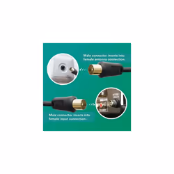 TV Aerial Cable 1m - Male To Male Gold Plated Coaxial Wire | Plug to Plug Shielded Connectors | Antenna AV Lead for Digital and Analogue Signals -