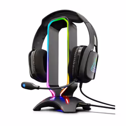 G-LAB K-Stand RADON Gaming Headset Stand - RGB Backlight, USB HUB 2 x 2.0, Anti-Slip Base - Universal Stand for PC PS4 Xbox O ...