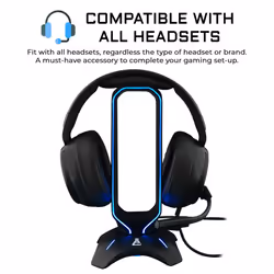 G-LAB K-Stand RADON Gaming Headset Stand - RGB Backlight, USB HUB 2 x 2.0, Anti-Slip Base - Universal Stand for PC PS4 Xbox One Nintendo Switch Gaming