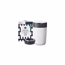 Twist and Click Advanced Nappy Bin, Eco-Friendlier System, Includes 1x Refill Cassette with Sustainably Sourced Antibacterial ...