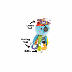 Captain Calamari - Clip & Go Pram Baby Toys 0-6 Months - Sensory Toys for Babies' Development - Soft Plush Girls & Boys Toys - Expertly Designed