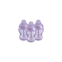 Advanced Anti-Colic Baby Bottle, 260ml, Slow-Flow Breast-Like Teat for a Natural Latch, Triple-Vented Anti-Colic Wand, Pack of 3, Purple