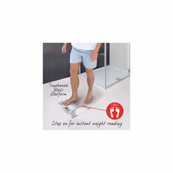 9141 WH3R Analyser Bathroom Weighing Scales, Digital Scale For Body Weight, Body Fat/Water, BMI, Ultra Slim Glass Platform, 4 User Memory, Carpet Feet