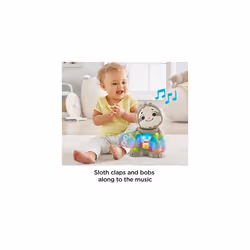 Fisher-Price Linkimals Smooth Moves Sloth - UK English Edition, interactive toy with lights, music, learning content and motion for baby ages 9