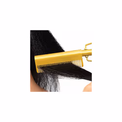 Hot Comb, Afro-Caribbean Hair Straightening Comb for Afro Hair, Fine Teeth, Electric Hair Straightener, Straight Wigs, Silky Smooth Results, Gold, One