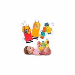 Gardenbug Wrist Baby Rattle Toy Baby Gift Set, Cute Foot Finder Baby Toy with Sensory Stimulation, Suitable for Boys & Girls  ...