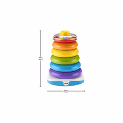 Giant Rock-a-Stack Baby Toy, 14+ Inches Tall, Multi-Color Ring Stacking Toy for Infants and Toddlers, GJW15