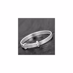 Silver Plated Christening or New Baby Bangle (6780)