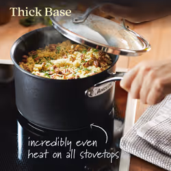 Anolon X SearTech Saucepan with Lid Non Stick Induction Modern Cookware - 18 cm