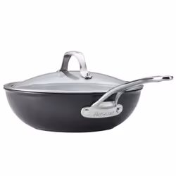Anolon X SearTech Wok with Lid - Dishwasher Safe & Non Stick Frying Pan - 25 cm