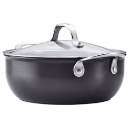 Anolon X SearTech Casserole Pan with Glass Lid Non Stick Kitchen Cookware - 24cm