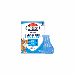 Clear | Spot On Flea Treatment for Cats & Ferrets | Kills Fleas & Ticks | Fast Control, 15 Week Protection | (3 Pipettes)