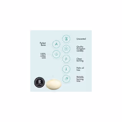 Floating Candle-Ivory, Wax, 30 x 45 mm (Packaging may vary)