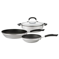 Circulon Total Skillet and Casserole Dish Set in Stainless Steel - Pack of 3