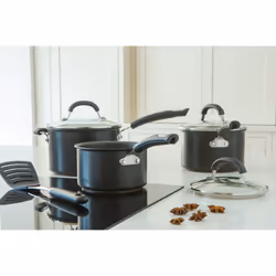 Circulon Total Cookware Set in Black Hard Anodised Aluminium Pans - Pack of 7