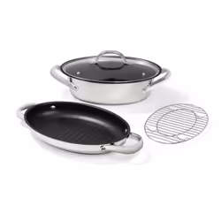 Meyer All in 1 Frying Pan in Black Stainless Steel Round Non Stick Cookware