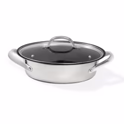 Meyer All in 1 Frying Pan in Black Stainless Steel Round Non Stick Cookware