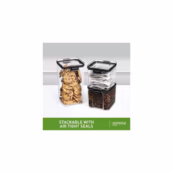 Ultra Tritan Airtight Pantry & Kitchen Storage Containers | 3 Square Plastic Food Containers with Lids (1x 1.3L + 2x 700ml) | Stackable | Locking
