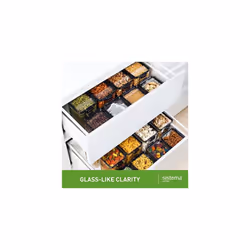 Ultra Tritan Airtight Pantry & Kitchen Storage Containers | 3 Square Plastic Food Containers with Lids (1x 1.3L + 2x 700ml) | Stackable | Locking