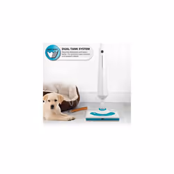 BEL01097 Multi Surface Steam Cleaner, Dual Tank, 350 ml For Steam & 200 ml For Detergent, Includes Mop Pad, Carpet Glider & Detergent Mop Head, Ready