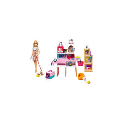 Doll and Pet Boutique Playset with 4 Pets, Color-Change Grooming Feature and Accessories, Gift for 3 to 7 Year Olds - GRG90
