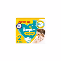 Baby Nappies Size 2 (4-8 kg / 9-18 lbs), New Baby, 240 Nappies, MONTHLY SAVINGS PACK, Baby Essentials For Newborn