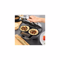 EK4082 Double Pie Maker, XL Twin Deep-Fill Pie Machine, Non-Stick & Crimp-Edged Cooking Plates, 3-5 Minute Pre-Heat Time, Locking Latch, Makes 9cm